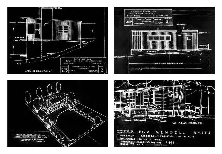 Some of Ruth Freeman's early architectural designs - COURTESY OF FREEMAN FRENCH FREEMAN
