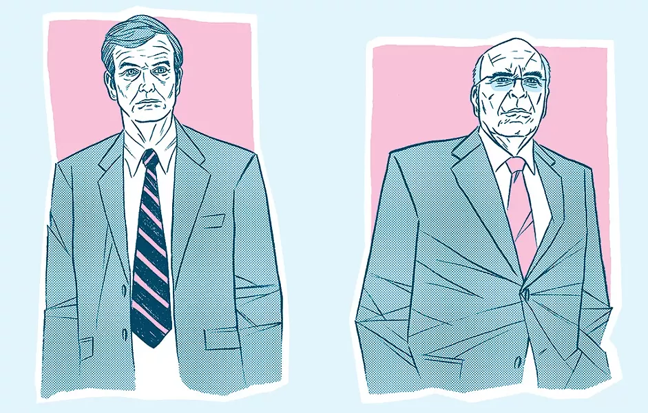 Scott Milne and Sen. Patrick Leahy (D-Vt.) - AARON SHREWSBURY