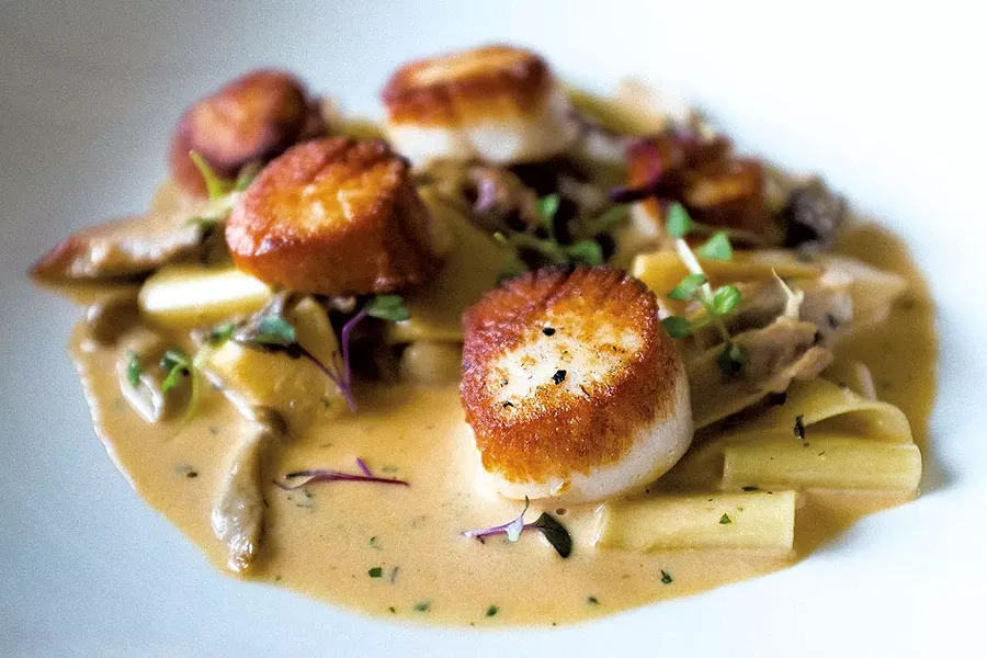 Scallop pappardelle at Bleu Northeast Seafood - COREY HENDRICKSON