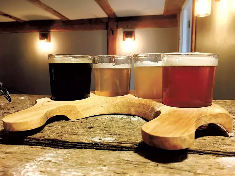 Beer flight at Red Barn Brewin