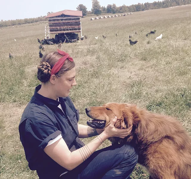 Courtney Grimes-Sutton with one of her dogs - MOLLY WALSH