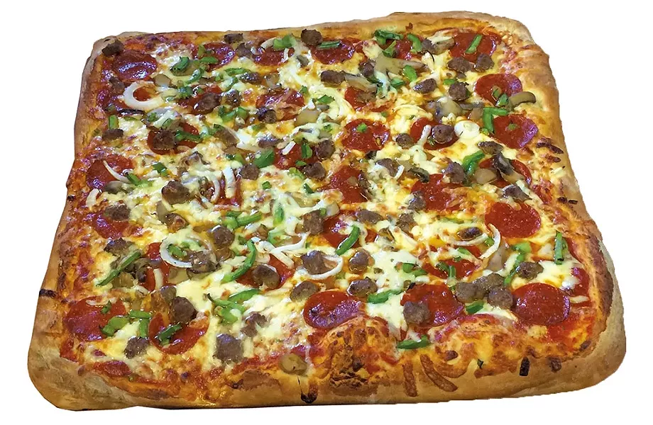 Pizza with the works at Shaggy's Snack Bar & Pizza - JULIA CLANCY