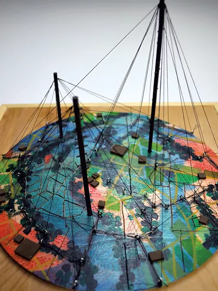 2. "Forgotten," mixed media on wood by Gowri Savoor