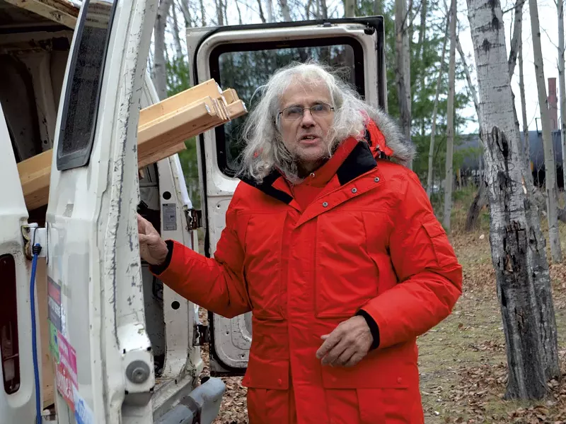 Stephen Marshall at the South End homeless encampment - KATIE JICKLING