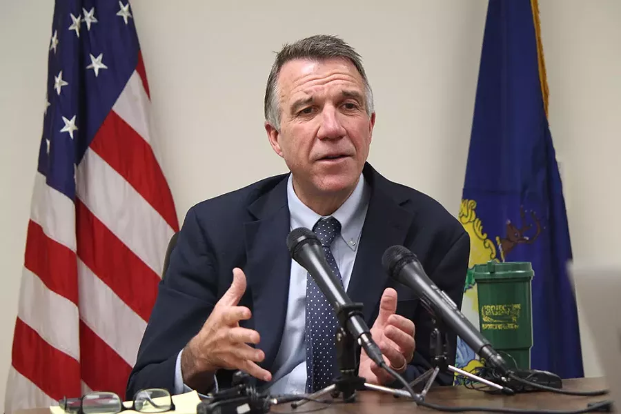 Governor-elect Phil Scott on Monday at his Montpelier transition office - PAUL HEINTZ