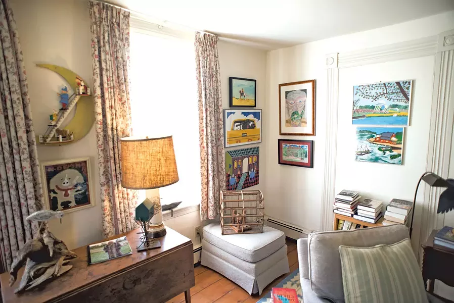 Bill Brooks' New Haven farmhouse is filled with folk art. - CALEB KENNA