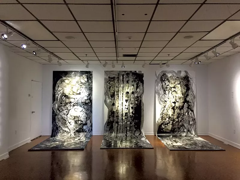 Left to right: "Untitled 3,""Waterfall" and "Bartholomew" - PHOTOS COURTESY OF MISOO FILAN