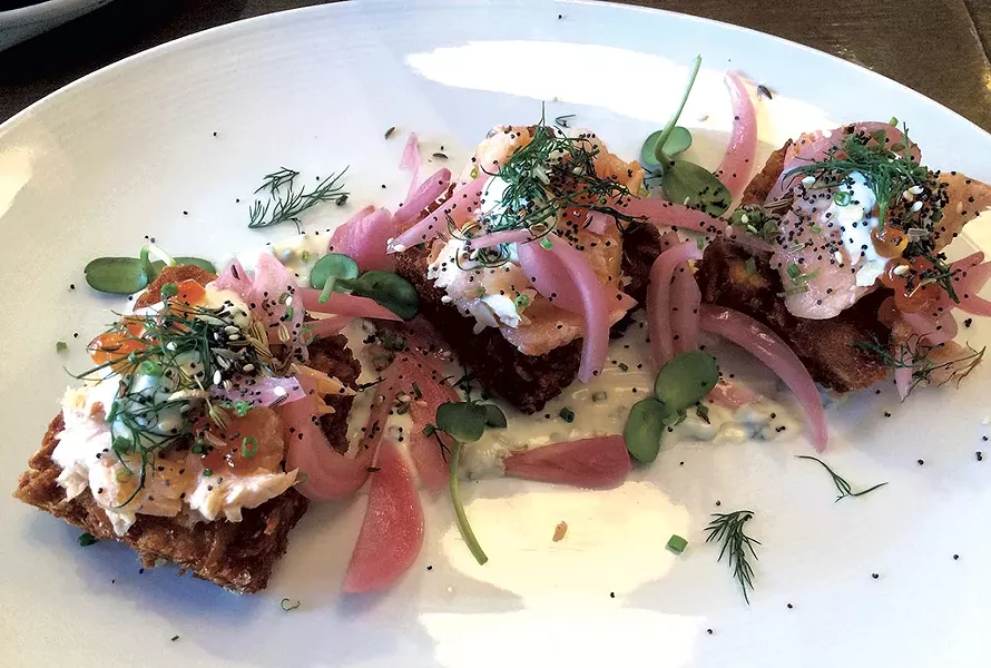 Tater tots with Arctic char - SUZANNE PODHAIZER