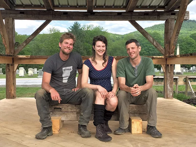 Left to right: Worcester Farmers Market organizers Kyle Devitt, Amanda Franz and Ryan Leclerc