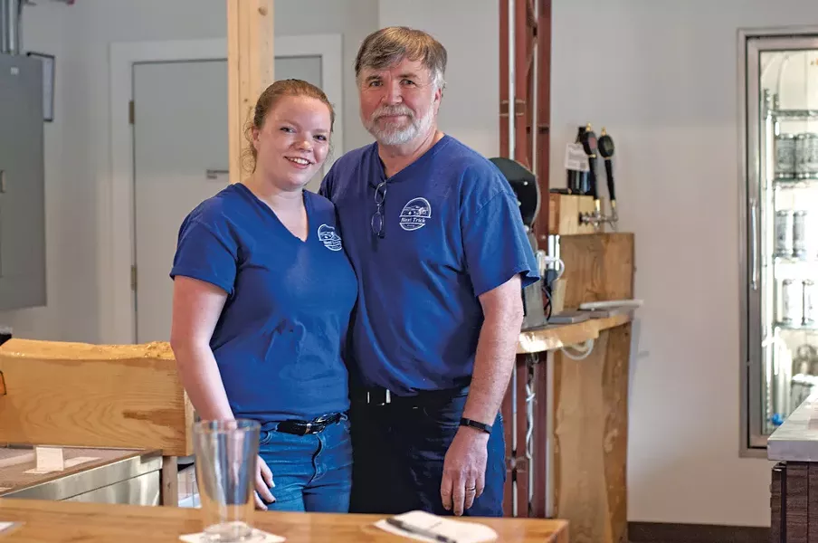 Allan MacDonald (right) of Next Trick Brewing with daughter Ann - HANNAH PALMER EGAN