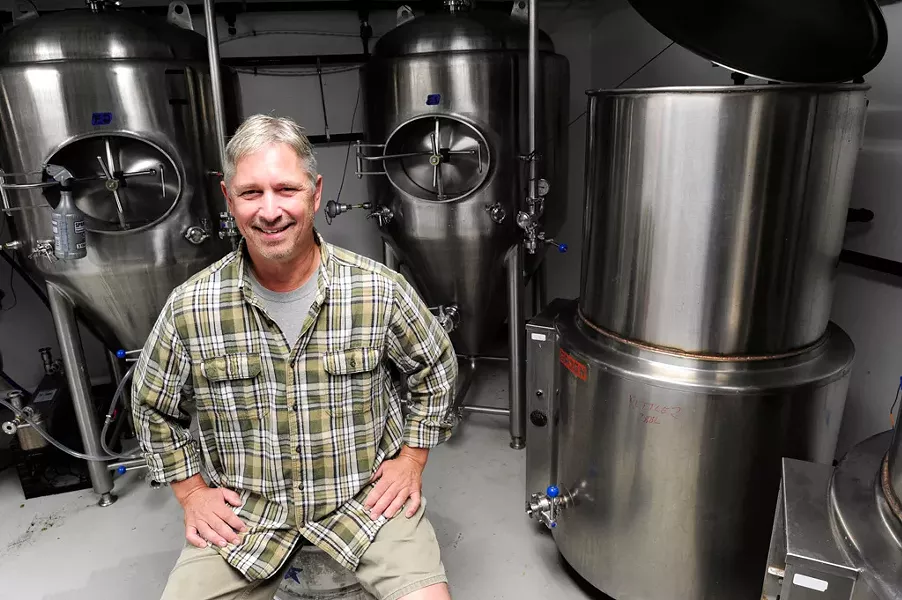 John Morris in the Cousin's Brewery which recently opened in the basement of Waitsfield BBQ joint, Localfolks Smokehouse. - JEB WALLACE-BRODEUR