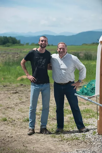 Julian Post (left) and Peter Briggs at Mt. Philo Hops - CALEB KENNA