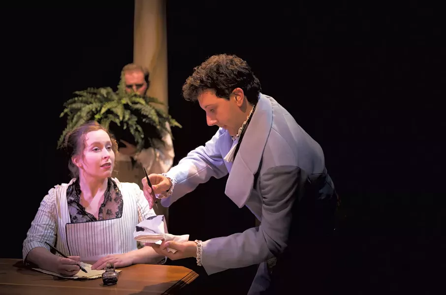 Annie Evans and Sam Balzac, with Brett Lawlor in the background