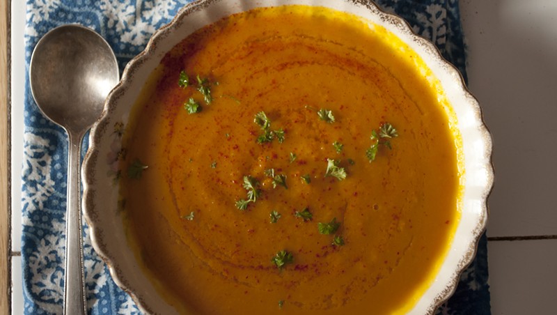 Coconut carrot squash soup