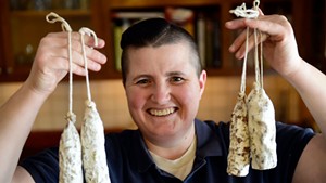 Erika Lynch with her slow-cured salami