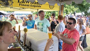 At the Lawson's tent at Vermont Brewers Festival 2018