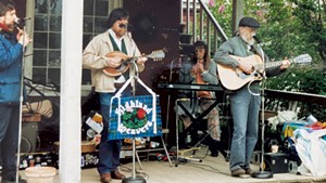 The Highland Weavers at the Shelburne Museum, circa 1991, from left: Robert Resnik, Tim Whiteford, Lucie Whiteford and Marty Morrissey