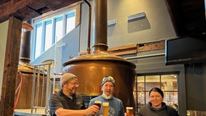 From left: Paul Sayler, Will Gilson and Destiny Saxon at Idletyme Brewing in Stowe