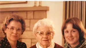 Baby Alison with her mom, grandma and great-grandma