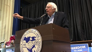 Sen. Bernie Sanders speaks at the New Hampshire AFL-CIO Labor Day breakfast in Manchester, NH.