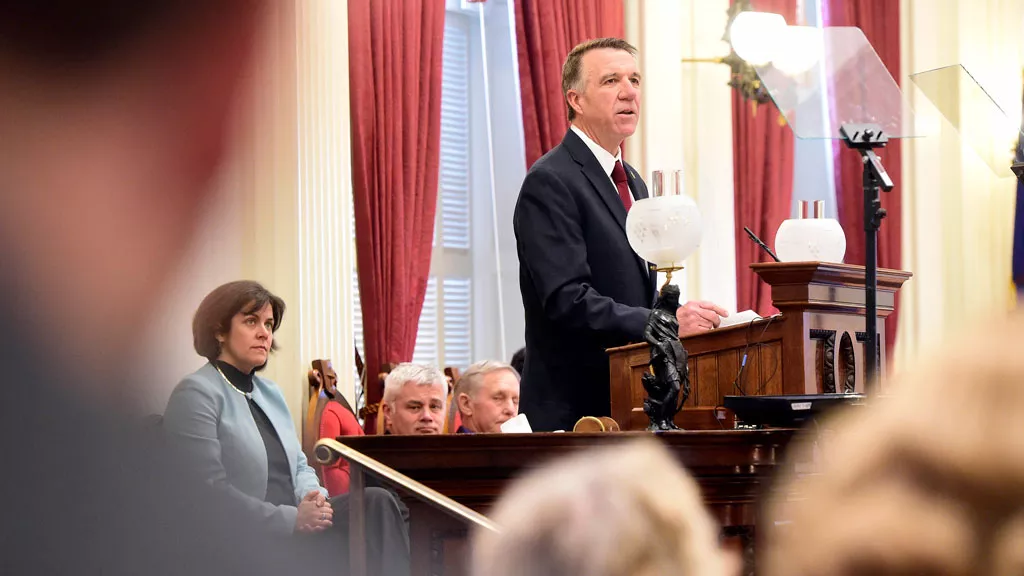 Gov. Phil Scott delivers his second budget address - JEB WALLACE-BRODEUR