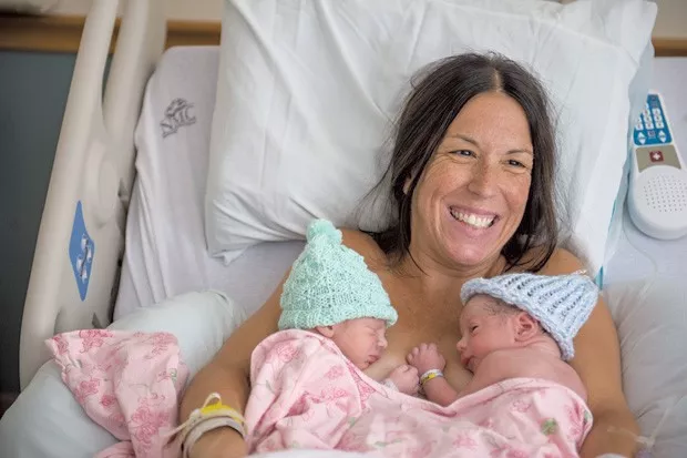 Keri DiMarco and her twin boys at Northwestern Medical Center - COURTESY OF NORTHWESTERN MEDICAL CENTER