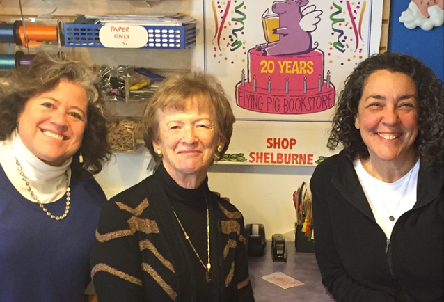 Elizabeth Bluemle, Darrilyn Peters and Josie Leavitt at Flying Pig Bookstore - SANDY FIRST
