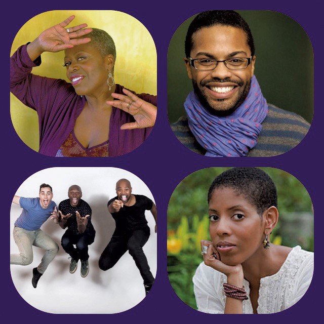 Clockwise from top left: Lillias White, Harrison David Rivers, Lydia Diamond, cast of Polkadots: The Cool Kids Musical - COURTESY OF JARVIS GREEN