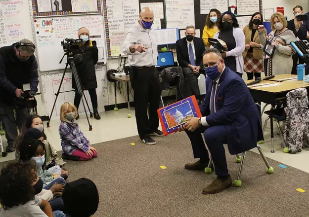 U.S. Education Chief Swings By Burlington Schools, Vaccine Clinic - Vimarsana News
