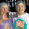 Cheesemakers Marjorie Susman (left) and Marian Pollack with a photo of themselves from the early days of Orb Weaver Farm Cheesemakers Marjorie Susman (left) and Marian Pollack with a photo of themselves from the early days of Orb Weaver Farm