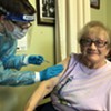 Helen Porter Rehabilitation and Nursing resident Elsie Johnson gets vaccinated.