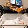 Jill Coombs and her daughter, Georgia, in the Babies at Work room at Twincraft's Winooski location Jill Coombs and her daughter, Georgia, in the Babies at Work room at Twincraft's Winooski location