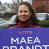 Maea Brandt at the polls