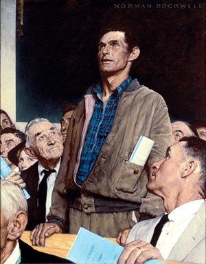 COURTESY OF NATIONAL ARCHIVES - "Freedom of Speech" by Norman Rockwell