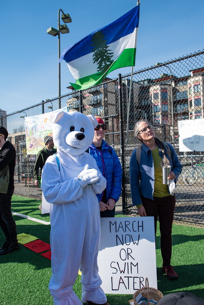 One attendee came fully dressed as a polar bear to attract people to register to vote. It was sunny and hot on the turf field, so she was probably feeling the heat even more than the polar bears. At least she gets to take the costume off, the bears are stuck with it.