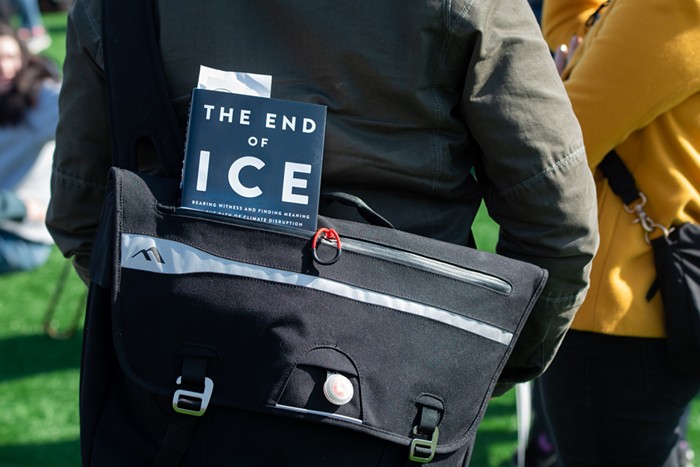 One man had a oddly conspicuous book in his bag about The End of Ice and given the context its fair to say it wasnt referring to the immigration enforcement.