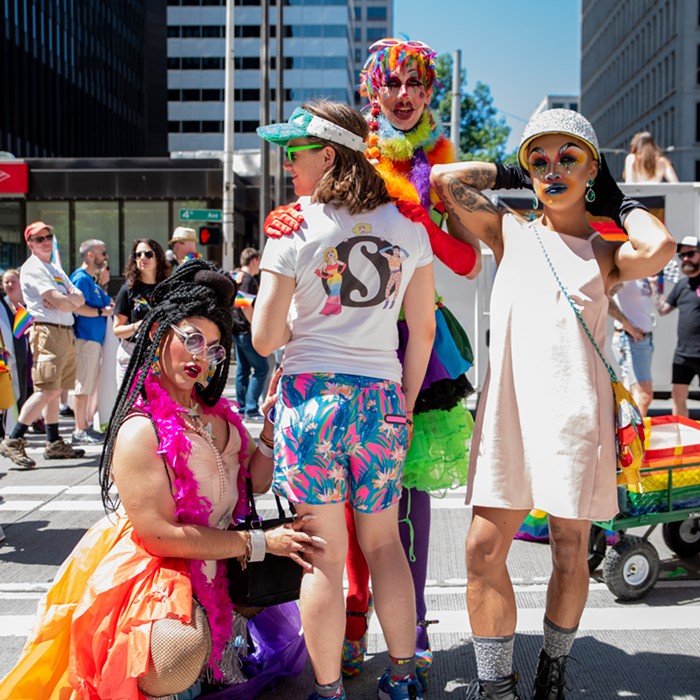 Three queens, Juankeyai (left), Miss Texas 1988 (center right), and Beau Degas (right), pose with Stranger Digital Editor Chase Burns. Peep the custom t-shirts! Three queens, Juan Keyai (left), Miss Texas 1988 (center right), and Beau Degas (right), pose with Stranger Digital Editor Chase Burns. Peep the custom t-shirts!