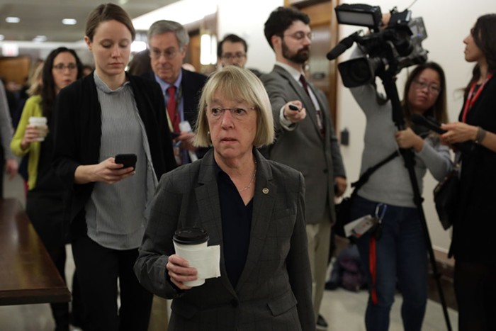 Washington Senator Patty Murray, entering a briefing on coronavirus.