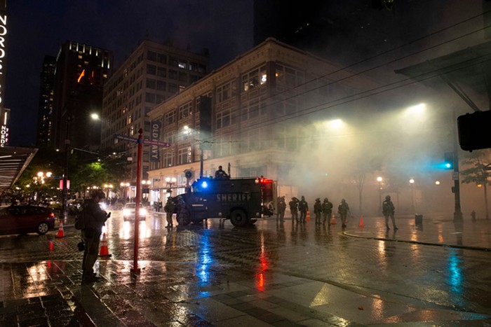 Downtown Seattle during last Saturday nights protests. Downtown Seattle during last Saturday nights protests.