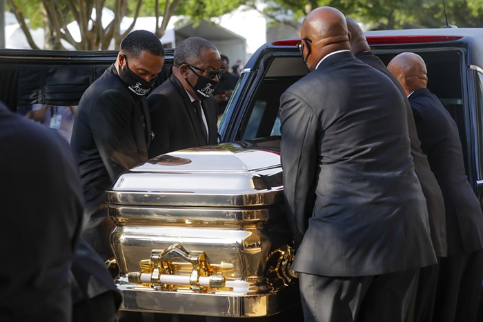Thousands of mourners showed up to The Fountain of Praise church in Houston today during a public visitation of George Floyds casket. Thousands of mourners showed up to The Fountain of Praise church in Houston today during a public visitation of George Floyds casket.