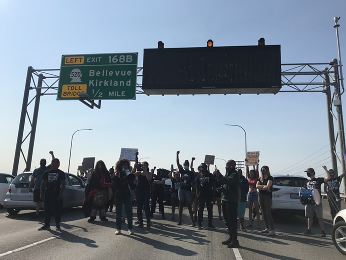 The Seattle Morning March shut down the freeway today.