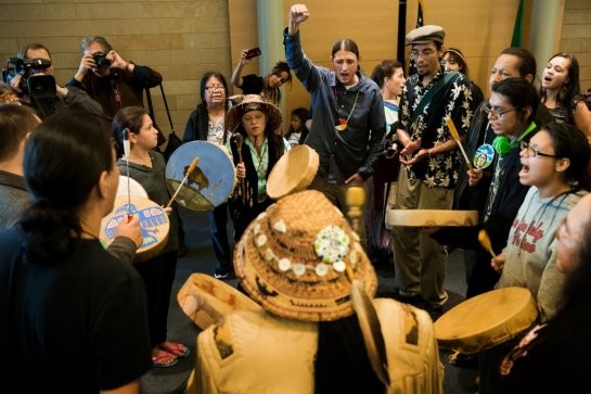 Last year, Matt Remle (center) lobbied the city council for an Indigenous Peoples Day celebration. This year, on Indigenous Peoples Day, Bruce Harrells office will circulate a draft proclamation declaring Italian Heritage Month.