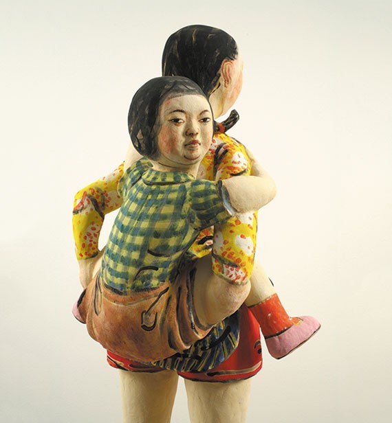 Akio Takamoris ‘Girl in Yellow Jacket’: Piggybacking, watching you.