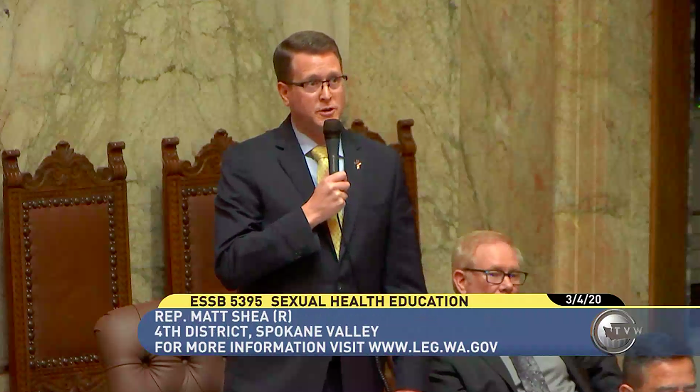 Throwback to last session, when former House Rep. Matt Shea led the opposition to the sex ed bill. Throwback to last session, when former House Rep. Matt Shea led the opposition to the sex ed bill.