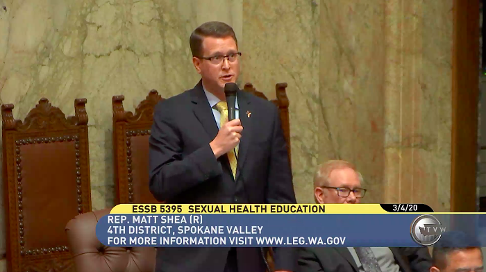 Throwback to last session, when former House Rep. Matt Shea led the opposition to the sex ed bill.