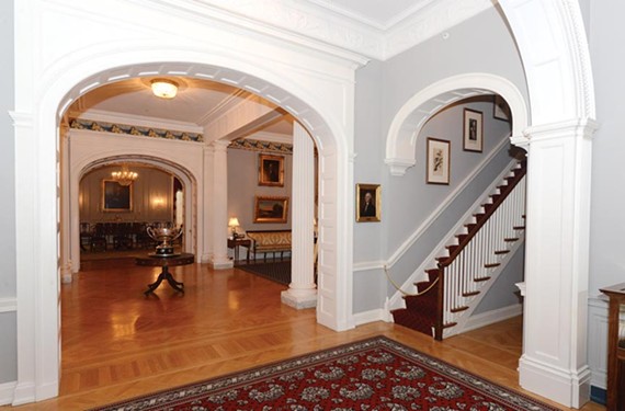 The first floor, curved stairway archway was added in the 1920s by Gov. Harry F. Byrd who also had the former kitchen house restored. - SCOTT ELMQUIST