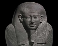 The Virginia Museum of Fine Arts is the only venue in North America to present this eye-opening exhibit on the Egyptian mummies. Pictured: The sarcophagus lid of Pakap, from Giza.