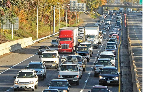 Traffic backs up on Interstate 95 because of two Monday morning accidents. In a 2005 report, the Richmond metropolitan area ranked ninth worst in the nation for vehicle carbon emissions per person. Your share? 1.34 tons per year.