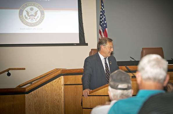 Dave Brat held a veterans’ town hall Sept. 28 at the Henrico County government complex. About 70 people showed up. - ASH DANIEL
