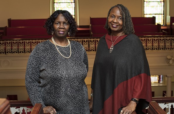 Sisters Glennys E. Fleming and Renee Fleming Mills, Ebenezer Baptist Church, 2017. - BRIAN PALMER